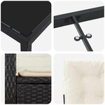 vidaXL Ensemble de salle à manger pour jardin 3 Pièces Noir polyrotin