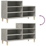 vidaXL Armoire à chaussures Gris béton 102x36x60 cm Bois d'ingénierie