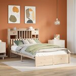 vidaXL Lit bibliothèque sans matelas 135x190 cm bois de pin massif