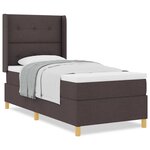 vidaXL Lit à Ressorts avec matelas Marron foncé 80 x 200 cm tissu