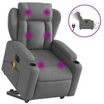vidaXL Fauteuil inclinable de massage électrique Gris foncé Tissu