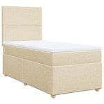 vidaXL Sommier à lattes de lit avec matelas Crème 90x200 cm Tissu