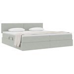 vidaXL Lit de Rangement avec matelas Gris clair 200 x 200 cm Velours
