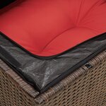 vidaXL Chaise de jardin sans accoudoirs avec coussins en résine tressée marron