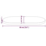 vidaXL Dessus de table 60x30x2 5 cm bois de pin massif ovale