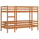 vidaXL Lit superposé cire marron 90x190 cm bois de pin massif