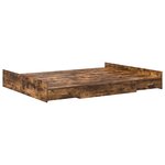 vidaXL Cadre de lit avec rangement avec tiroir Chêne fumé 160 x 200 cm