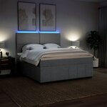 vidaXL Sommier à lattes de lit avec matelas Gris clair 180x200cm Tissu