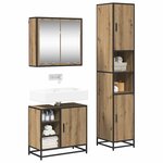vidaXL Ensemble de mobilier de salle de bain 3 Pièces Chêne artisanal