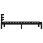vidaXL Cadre de lit Noir Bois massif 100x200 cm