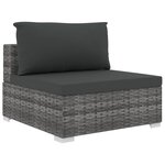 Vidaxl salon de jardin 11 pièces avec coussins résine tressée gris