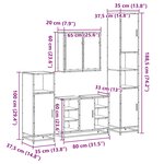 vidaXL Ensemble de meubles de salle de bain 4 Pièces sonoma gris