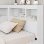 vidaXL Tête de lit de rangement Blanc 90 cm Bois d'ingénierie
