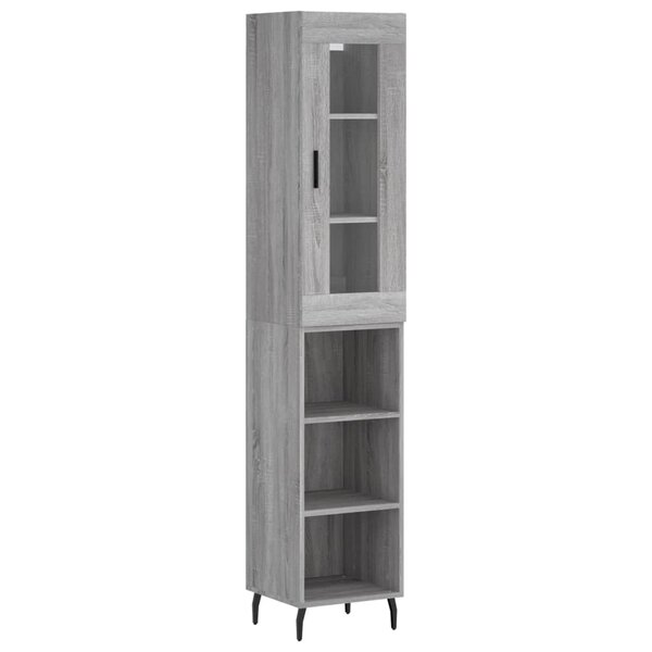 vidaXL Buffet haut Sonoma gris 34 5x34x180 cm Bois d'ingénierie