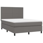 vidaXL Sommier à lattes de lit avec matelas et LED Gris 140x190 cm