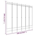 vidaXL Cloison de séparation 6 panneaux Anthracite 240x200 cm Tissu