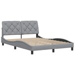 vidaXL Cadre de lit sans matelas gris clair 140x190 cm tissu