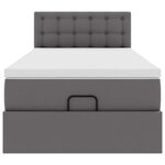 VidaXL Cadre de lit ottoman avec matelas gris 90x200 cm similicuir