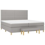 vidaXL Sommier à lattes de lit avec matelas Gris clair 200x200cm Tissu