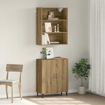 vidaXL Buffet avec armoire murale chêne artisanal bois d'ingénierie