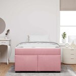 vidaXL Cadre de lit avec matelas Rose 120 x 190 cm tissu