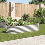vidaXL Lit surélevé de jardin 240x80x44 cm Acier galvanisé Argenté