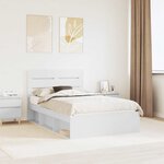 vidaXL Cadre de lit Blanc 120 x 190 cm Bois de pin massif