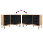 vidaXL Armoire à tiroirs avec tiroir OTTA Noir 111 x 43 x 73 5 cm