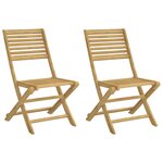 vidaXL Chaises pliables de jardin lot de 2 bois massif d'acacia