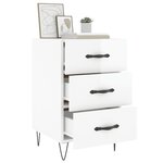vidaXL Table de chevet blanc brillant 40x40x66 cm bois d'ingénierie