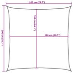 vidaXL Voile d'ombrage gris clair 2x2 m 100  polyester oxford