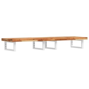 vidaXL Étagère de vasque murale acier et bois massif d'acacia
