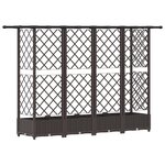 vidaXL Lit Élevé avec Treillis et Toit Marron 202 5 x 40 x 123 cm PP