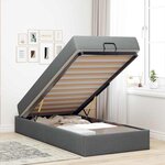 vidaXL Cadre de lit avec matelas Gris foncé 90 x 190 cm tissu