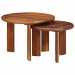 vidaXL Tables basses gigognes 2 Pièces Marron miel Bois de mangue massif