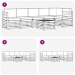 vidaXL Ensemble de canapés d'extérieur 7 Pièces Blanc et gris clair