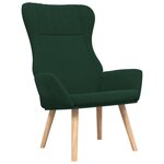 vidaXL Chaise de relaxation avec repose-pied Vert foncé Tissu