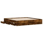 vidaXL Cadre de lit avec tiroirs sans matelas chêne fumé 200x200 cm