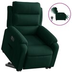 vidaXL Fauteuil inclinable électrique vert foncé velours