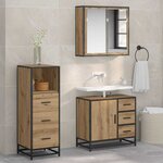 vidaXL Ensemble de mobilier de salle de bain 3 Pièces chêne artisanal