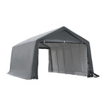 Tente garage carport dim. 6L x 3 6l x 2 75H m acier galvanisé robuste PE haute densité 195 g/m² imperméable anti-UV blanc gris