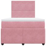 vidaXL Sommier à lattes de lit avec matelas rose 120x190 cm velours