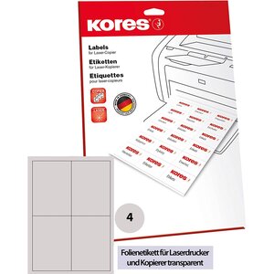 Etiquettes en film  105 x 148 mm  transparent kores