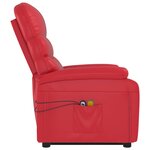 vidaXL Fauteuil de massage Rouge Similicuir