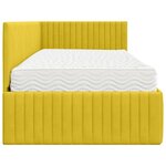 vidaXL Cadre de lit d'angle avec matelas 2 Pièces Jaune Velours