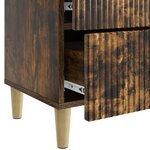 vidaXL Cabinet de chevet avec tiroir Chêne fumé 43 x 34 5 x 48 cm
