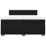 vidaXL Sommier à lattes de lit et matelas Noir 200x200 cm Velours