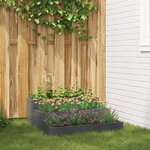 vidaXL Jardinière de jardin 3 niveaux 90x90x35 cm Anthracite Acier