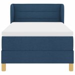 Lit Box Spring vidaXL avec Matelas en Bleu  80x200 cm  Tissu