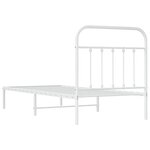 vidaXL Cadre de lit métal sans matelas avec tête de lit blanc 90x190cm